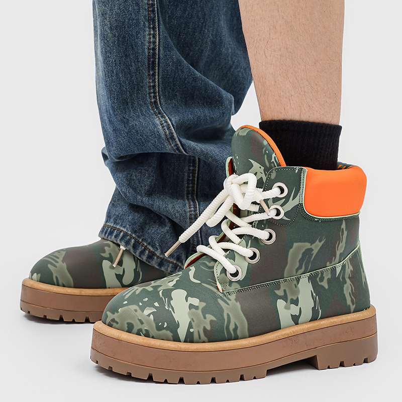 Men Shoes Yellow - Novas Botas de Segurança Amarelo-Marrom para