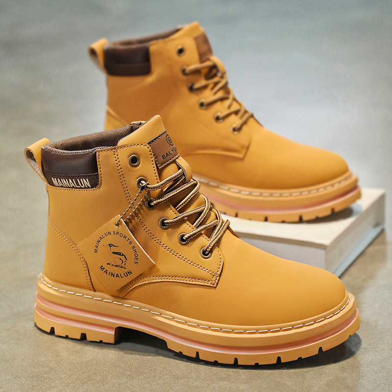 Men Shoes Yellow - Clássico masculino botas de cano alto