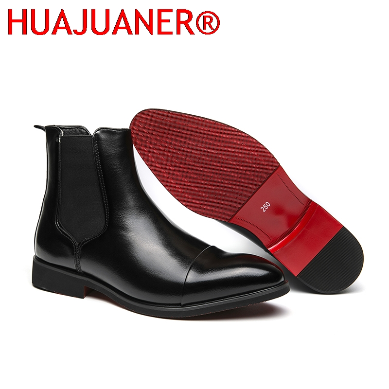 Men Shoes Red - Estilo britânico masculino preto chelsea botas