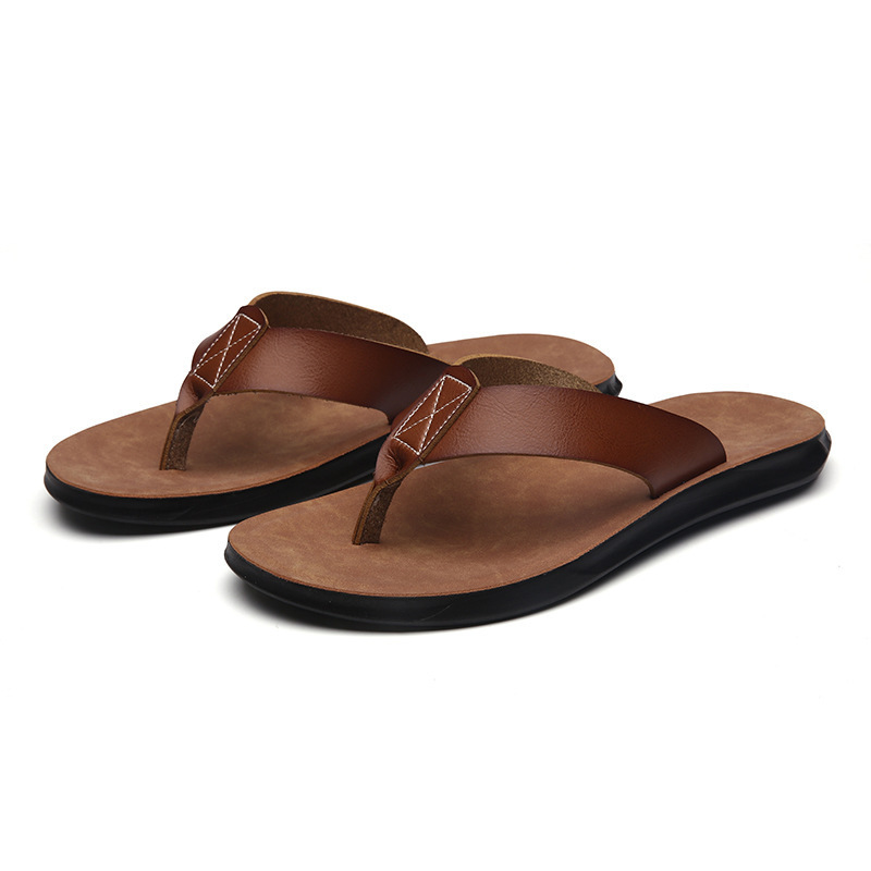 Men'S Shoes Business Casual - Chinelos de Couro Italiano Novos para