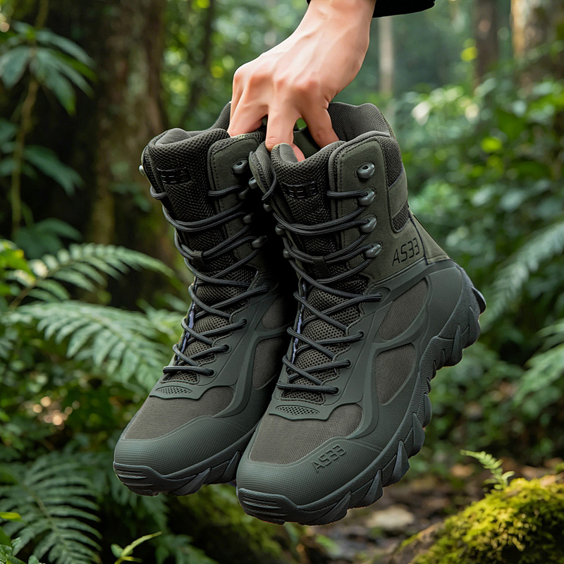 Men'S Shoes Zipper - Bota Tática Masculina Casual Ultraleve para