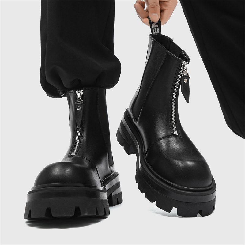 Men'S Shoes Zipper - Botas masculinas chelsea couro do plutônio