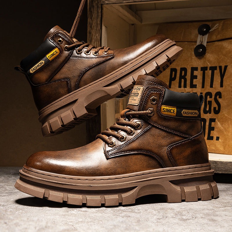 Men'S Shoes For Work - Botas de tornozelo de plataforma masculina