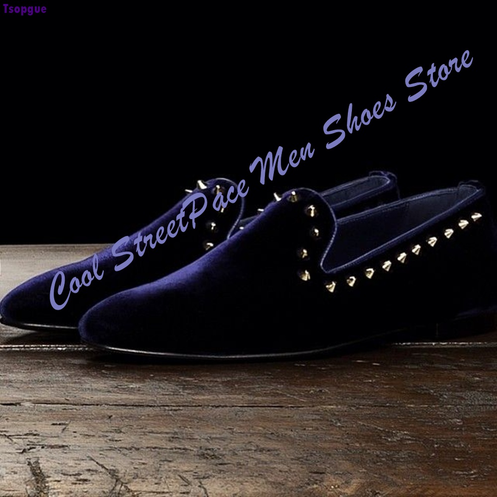Men'S Shoes Navy Blue - Mocassins Masculinos Azul Marinho de Veludo