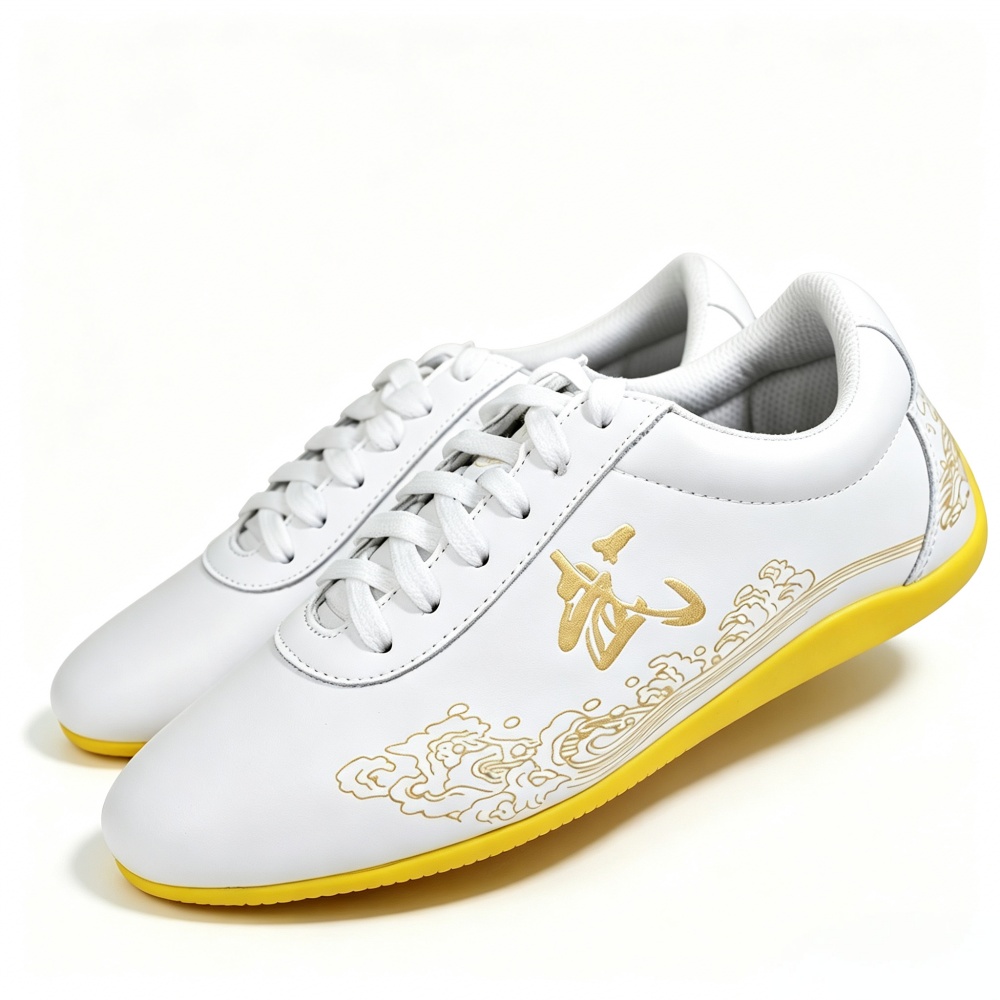 Men Shoes Yellow - Tênis de Couro Genuíno para Tai