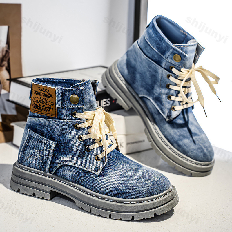 Men'S Shoes For Work - Homens retro botas de lona 2025