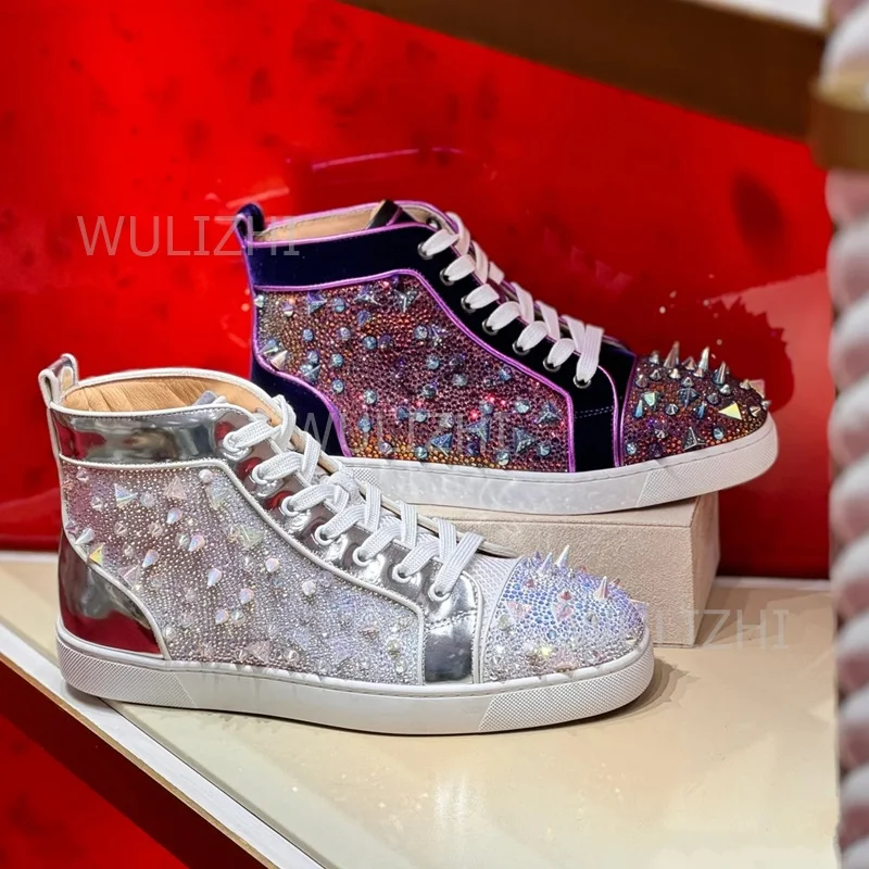 Men Shoes Red - Tênis Masculino Roxo Escuro com Rebites