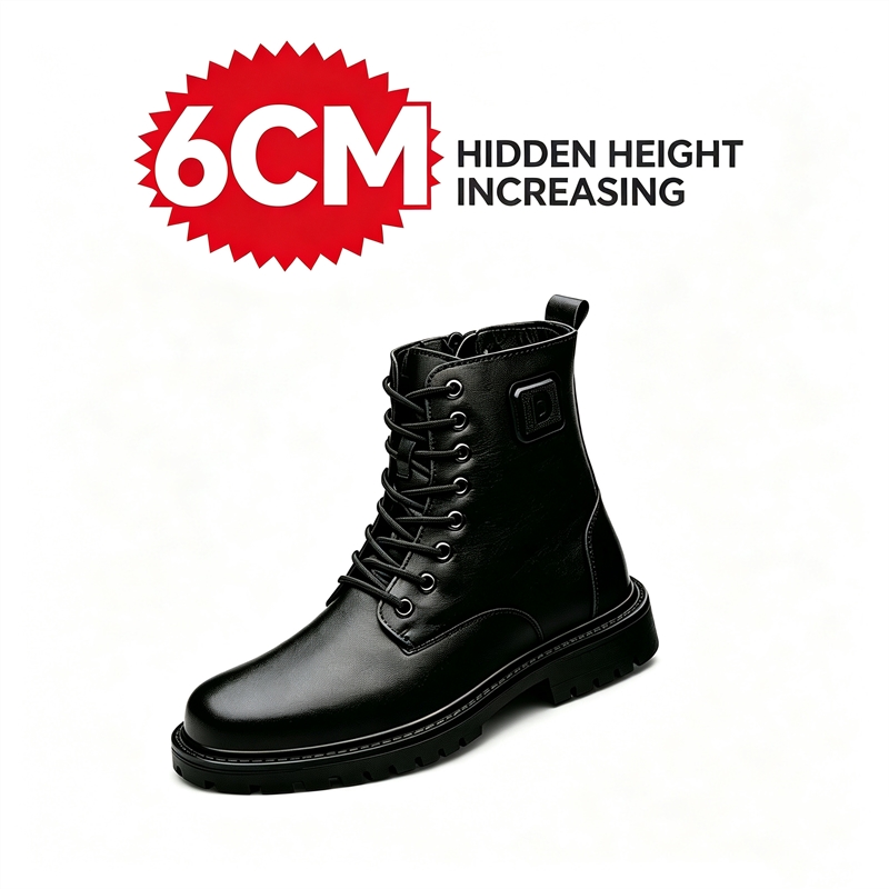 Men'S Shoes With Height Increase - Botas de Couro Masculinas com Aumento