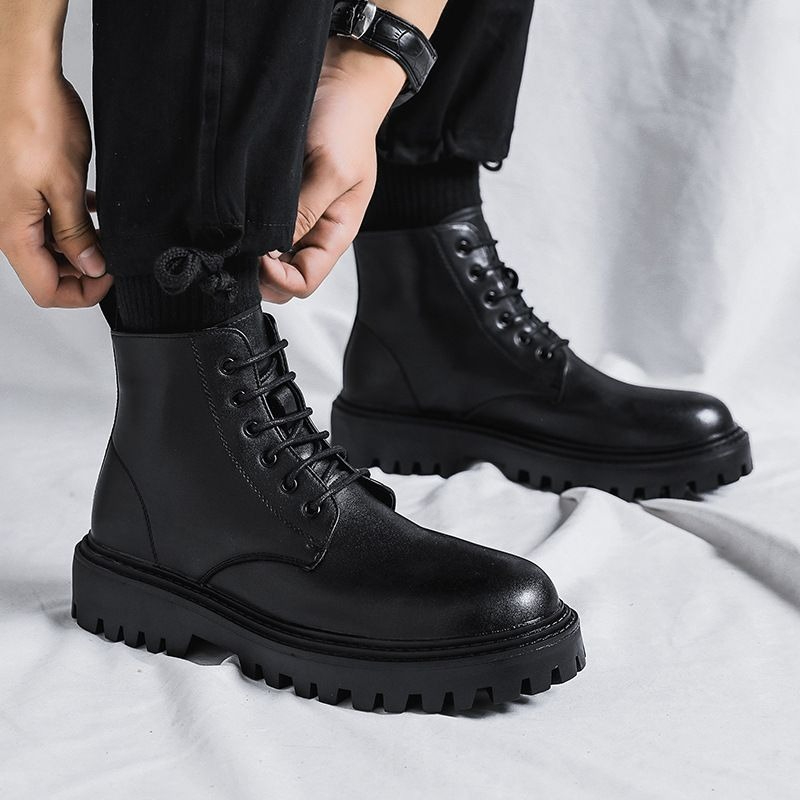 Botas de Couro Masculinas de C - Men'S Shoes With Height Increase avaliação e preço