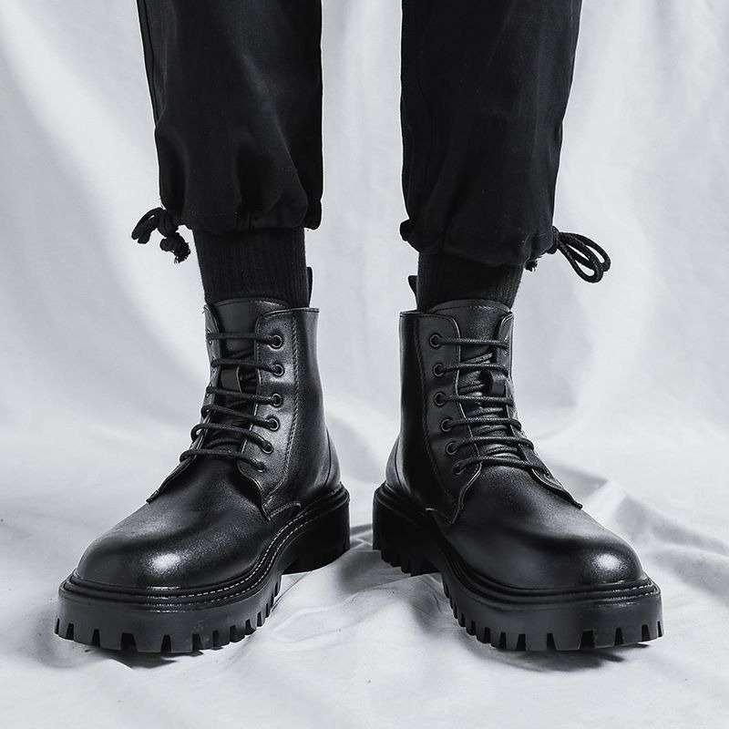 Botas de Couro Masculinas de C - Men'S Shoes With Height Increase avaliação e preço