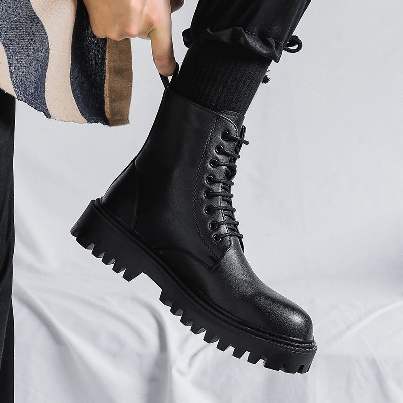 Botas de Couro Masculinas de C - Men'S Shoes With Height Increase avaliação e preço