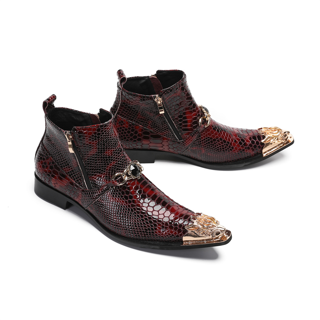 Botas de cano curto de couro l - Men'S Shoes Zipper avaliação e preço