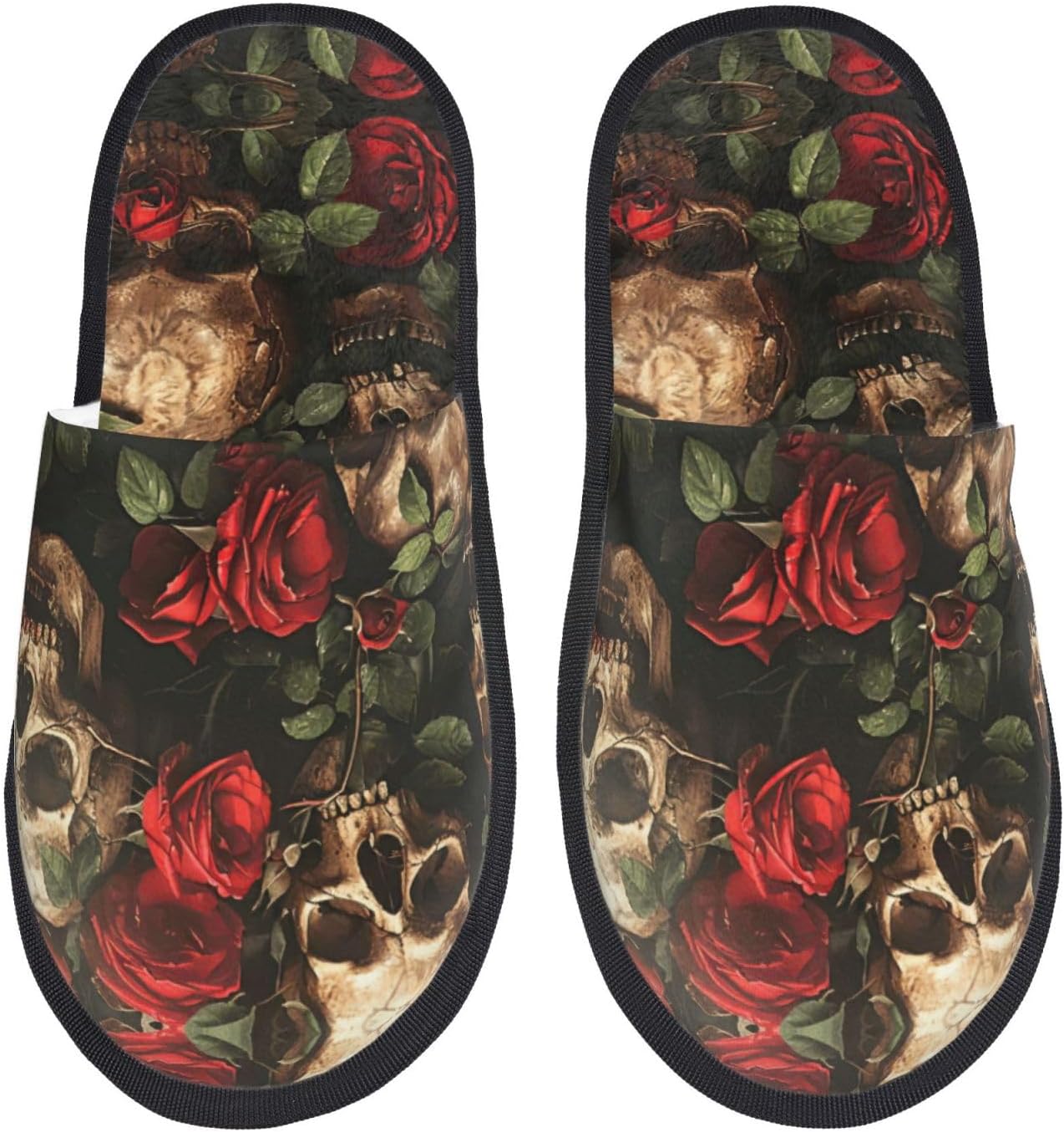 Crânio e rosa vermelha impress - Men Shoes Red avaliação e preço