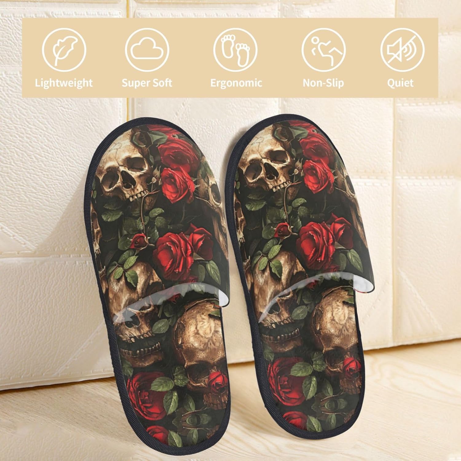 Crânio e rosa vermelha impress - Men Shoes Red avaliação e preço