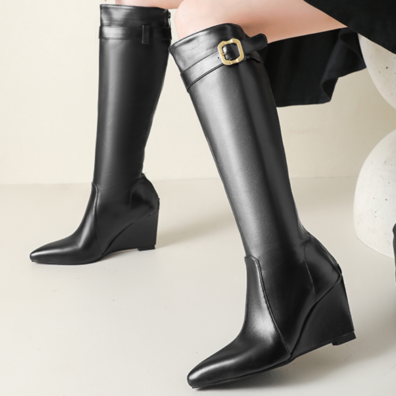 Botas de cano alto com salto c - Men'S Shoes Zipper avaliação e preço