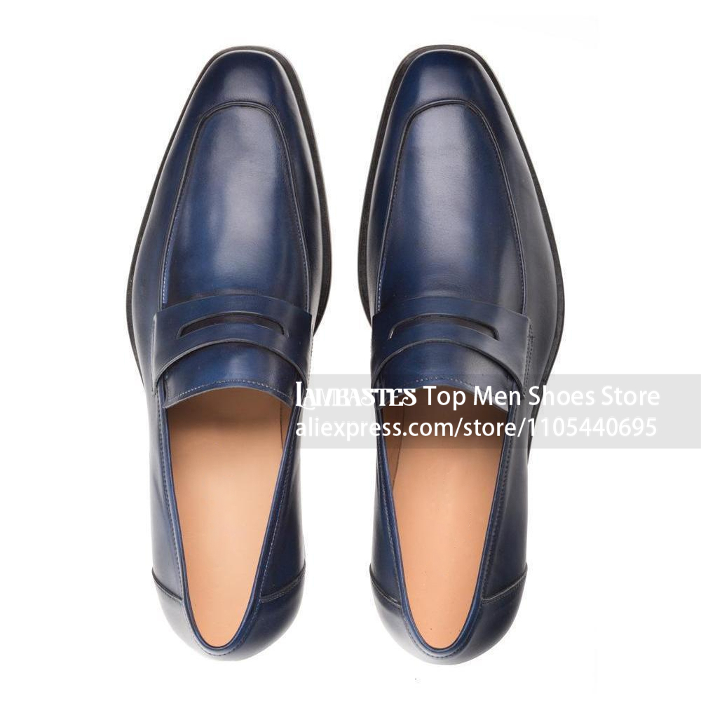 Mocassins de Couro PU Azul Mar - Men'S Shoes Navy Blue avaliação e preço