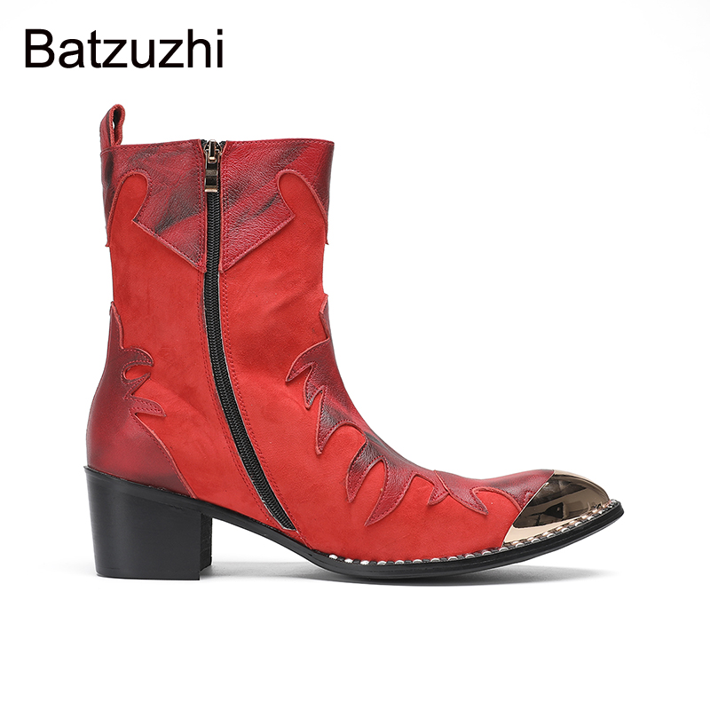 Batas de cano médio em couro v - Men Shoes Red avaliação e preço