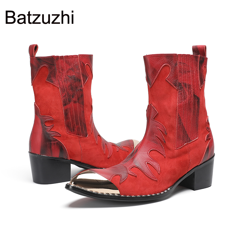 Batas de cano médio em couro v - Men Shoes Red avaliação e preço
