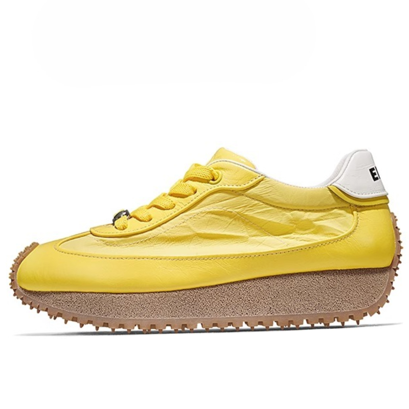 Tecido de couro genuíno respir - Men Shoes Yellow avaliação e preço