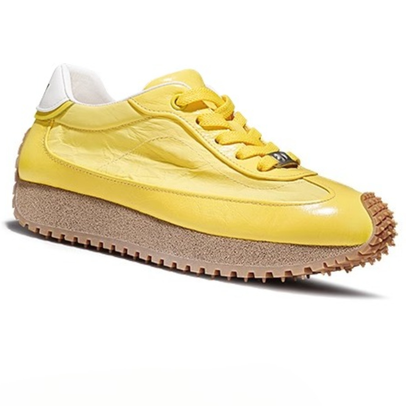 Tecido de couro genuíno respir - Men Shoes Yellow avaliação e preço