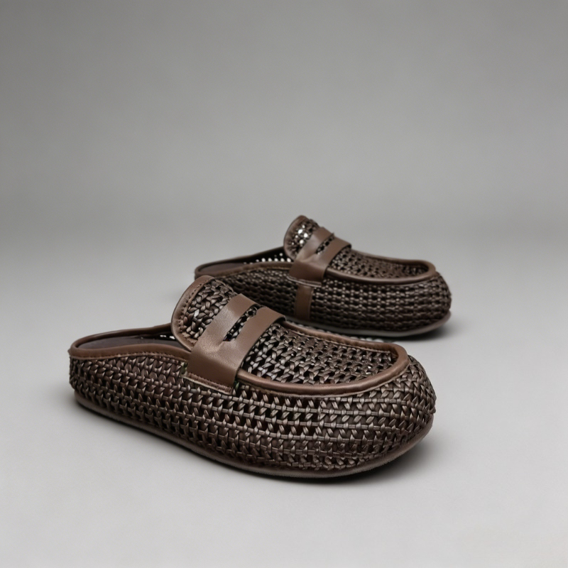 Mules Masculinos de Luxo com T - Men Shoes Loafers avaliação e preço